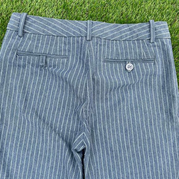 Marc Jacobs Women's Blue Pinstripe Twill Linen Trousers Size 8 - Picture 5 of 7